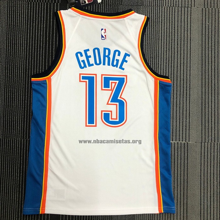 Camiseta Oklahoma City Thunder Paul George NO 13 Association Blanco